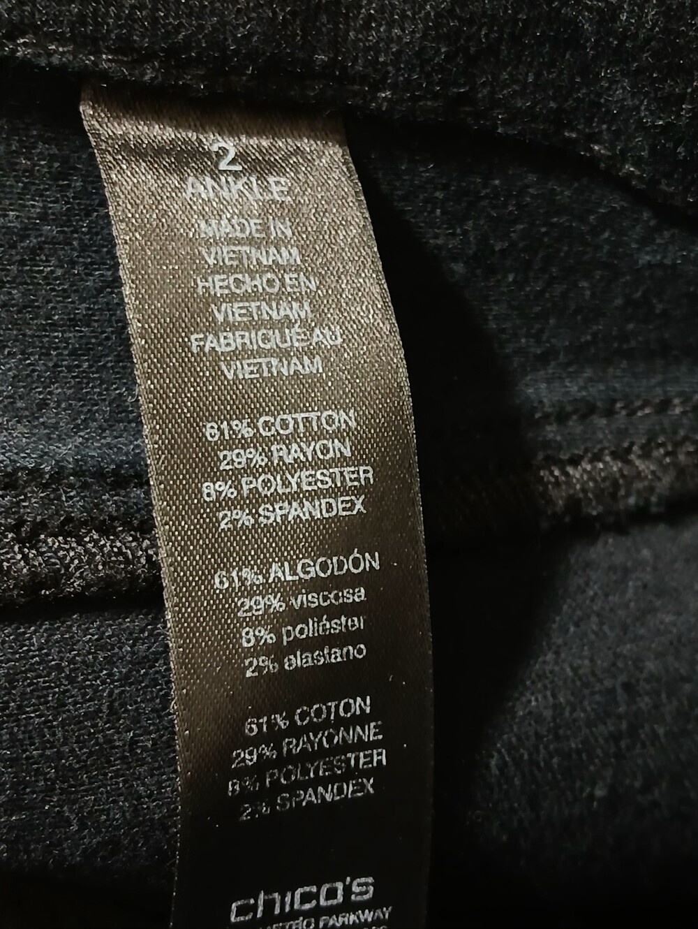 Chico's Jeans So Slimming Girlfriend Ankle Black Stretch Denim - Picture 4 of 4